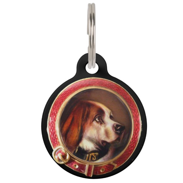 Placa Para Mascotas MINIATURA VICTORIANA RETRATA Bloodhound (Anverso)