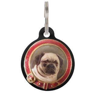 PLACA PARA MASCOTAS MINIATURA VICTORIANA RETRATO DE PERRO