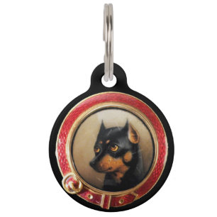 PLACA PARA MASCOTAS MINIATURA VICTORIANA RETRATOS DE PERRO