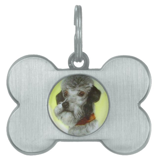 Placa Para Mascotas MINIATURA VICTORIANA RETRATOS DE PERRO Airedale Te (Frente)