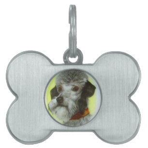 Placa Para Mascotas MINIATURA VICTORIANA RETRATOS DE PERRO Airedale Te