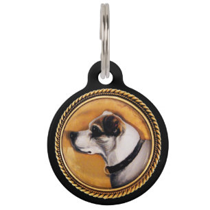 Placa Para Mascotas MINIATURA VICTORIANA RETRATOS DE PERRO Fox Terrier