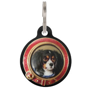 Placa Para Mascotas MINIATURA VICTORIANA RETRATOS DE PERRO Tricolor Es