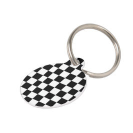 Placa Para Mascotas Minimalista Retro Cuadros – Streetwear Monocromo