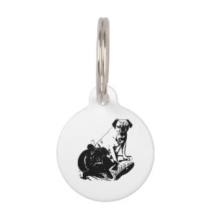 Placa Para Mascotas Mirada aguda, compañero gentil