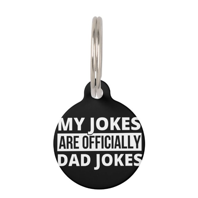 Placa Para Mascotas mis chistes son chistes de papá (Anverso)