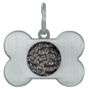 Placa Para Mascotas Moda Black Diamond Chrystal Resumen Regalos de pat