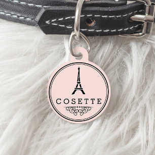 Placa Para Mascotas Moda de París Torre Eiffel