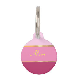 Placa Para Mascotas moda oro rosa moderno Nombre