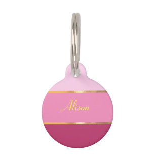 Placa Para Mascotas moda oro rosa moderno Nombre