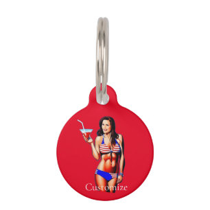 Placa Para Mascotas Modelo de fitness bikini patriótico Thunder_Cove