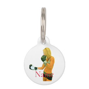 Placa Para Mascotas Modelo de fitness femenino boxeo Thunder_Cove