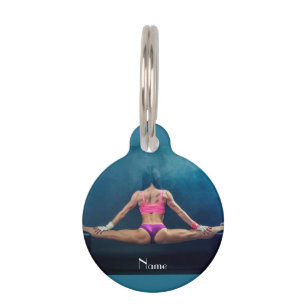 Placa Para Mascotas Modelo De Gimnasio Femenino Split Thunder_Cove