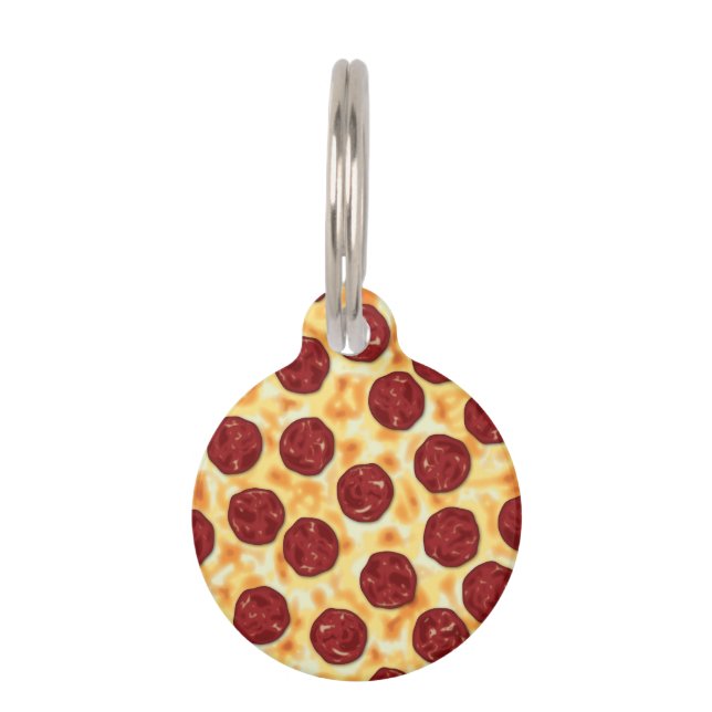 Placa Para Mascotas Modelo de la pizza de salchichones (Reverso)
