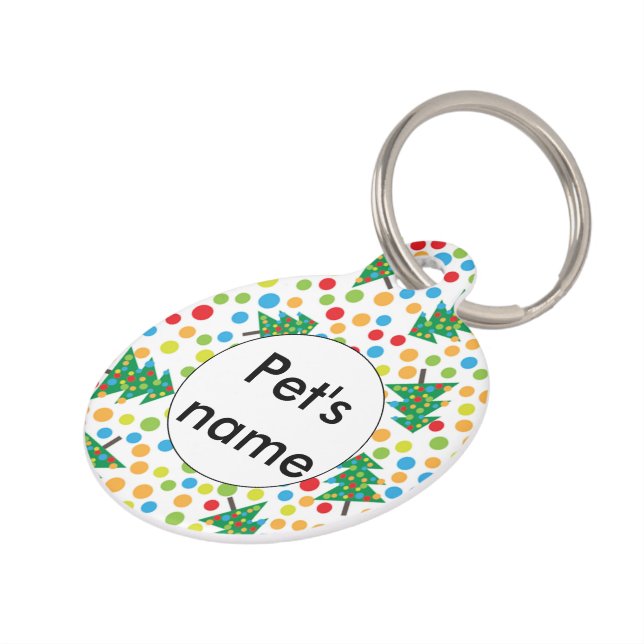 Placa Para Mascotas Modelo de los árboles de navidad (Lateral)