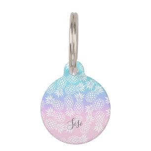Placa Para Mascotas Modelo femenino elegante de la piña de la