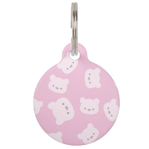 Placa Para Mascotas Modelo rosado del oso de peluche