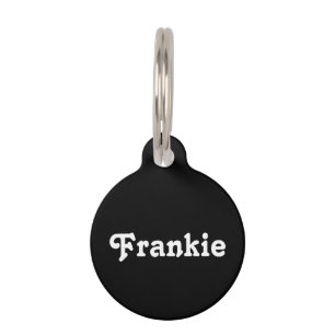 Placa Para Mascotas Moderna fuente retro negra