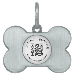 Placa Para Mascotas Moderno y simple Escanearme si Perdieron Gato Perr