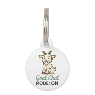 Placa Para Mascotas Modo Chat de Cabra: ACTIVADO Diseño Divertido de