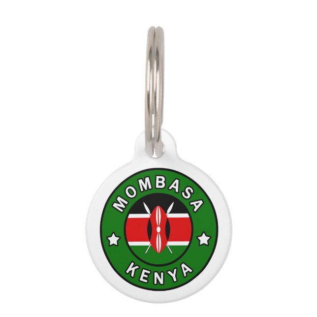 Placa Para Mascotas Mombasa Kenia (Anverso)