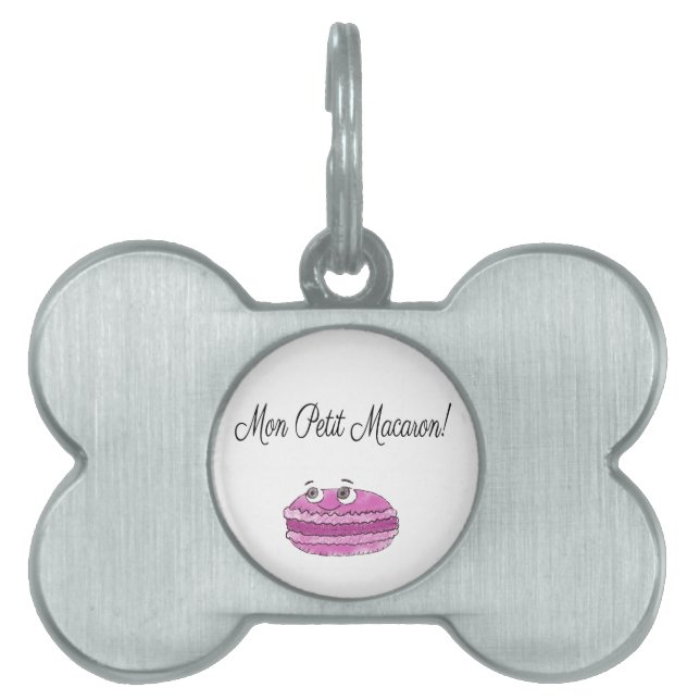 Placa Para Mascotas Mon Petit Macaron (Frente)