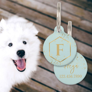 Placa Para Mascotas Moneda de oro personalizada con número de teléfono