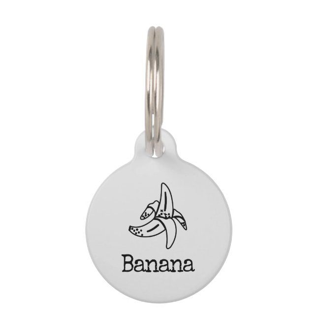 Placa Para Mascotas Mono Plátano Abierto (Anverso)