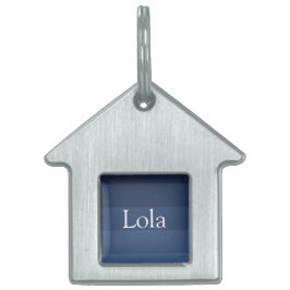 Placa Para Mascotas Monocromático azul