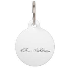 Placa Para Mascotas Monograma 3d de guión minimalista