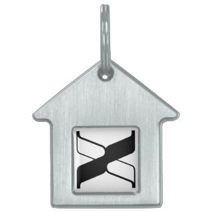 Placa Para Mascotas Monograma de letra elegante X