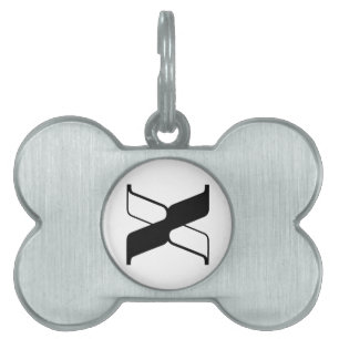 Placa Para Mascotas Monograma de letra elegante X