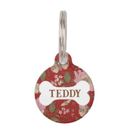 Placa Para Mascotas Monograma florero botánico moderno