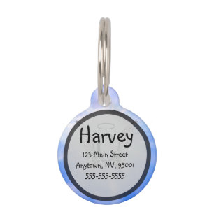 Placa Para Mascotas Monograma inicial C con las alas del ángel, nubes
