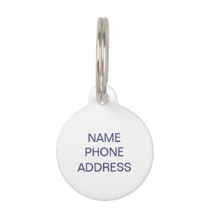 Placa Para Mascotas Monograma Nombre personalizado simple perro de inf