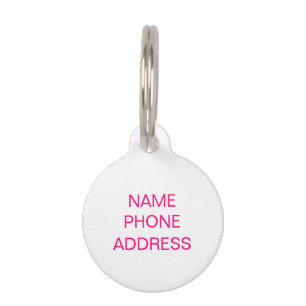 Placa Para Mascotas Monograma Nombre personalizado simple perro de inf
