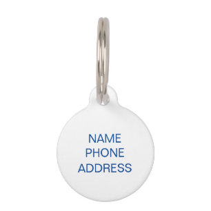 Placa Para Mascotas Monograma Nombre personalizado simple perro de inf