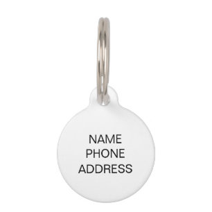 Placa Para Mascotas Monograma Nombre personalizado simple perro de inf