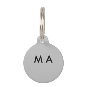 Placa Para Mascotas Monograma simple añade tu letra nombre hombre mini