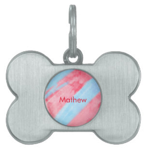 Placa Para Mascotas monograma simple de letra inicial añada su nombre 