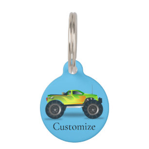 Placa Para Mascotas Monster Truck Thunder_Cove