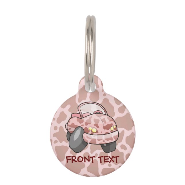 Placa Para Mascotas Moo Car (Anverso)