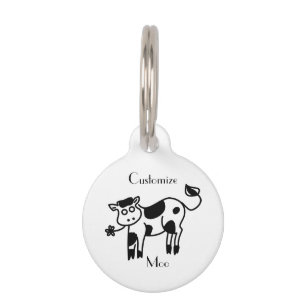 Placa Para Mascotas Moo Cow Thunder_Cove