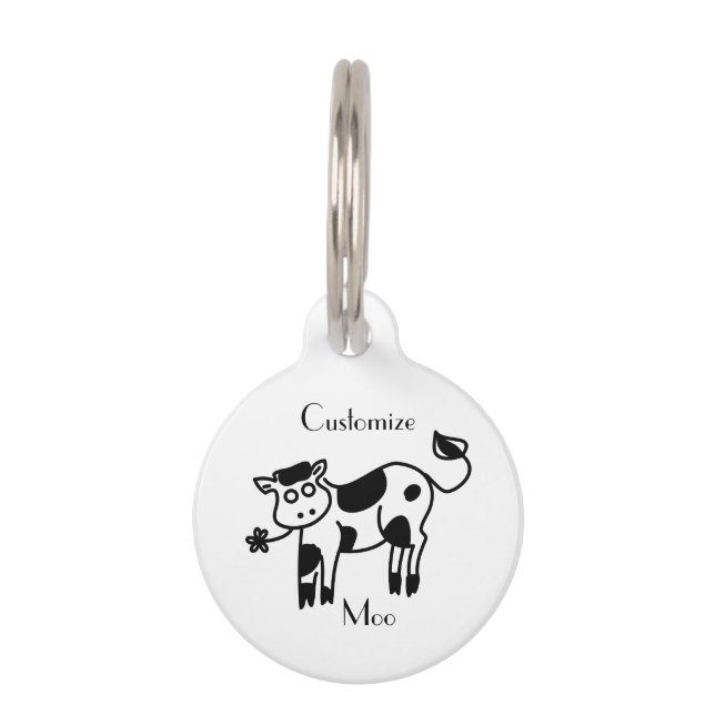 Placa Para Mascotas Moo Cow Thunder_Cove  (Anverso)