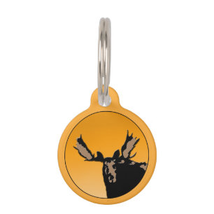 Placa Para Mascotas Moose al atardecer - Original Wildlife Art