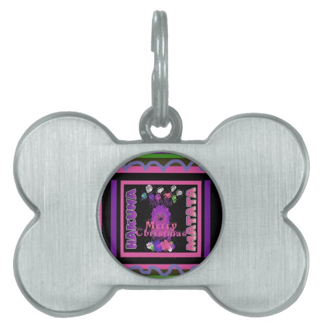 Placa Para Mascotas Morada Bebé Simba Merry Christmas Collection (Frente)