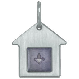 Placa Para Mascotas Morado Butterfleur | Mariposa en Fleur de Lis