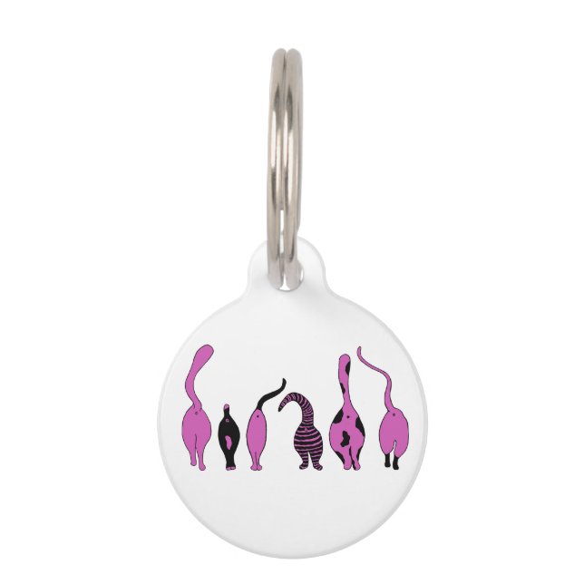 Placa Para Mascotas Morado de gatos (Anverso)