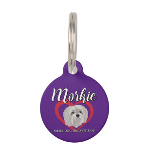 Placa Para Mascotas Morkie - Perro Pequeño, Gran Actitud - 3