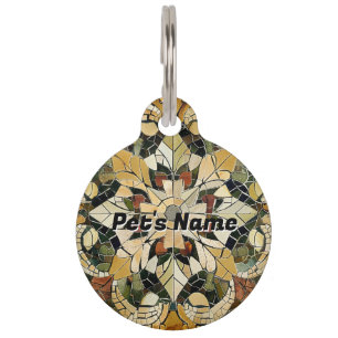 Placa Para Mascotas Mosaico de Elegancia de Tierra